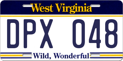 WV license plate DPX048