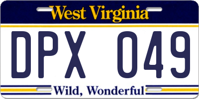WV license plate DPX049