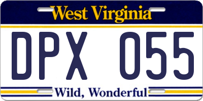 WV license plate DPX055