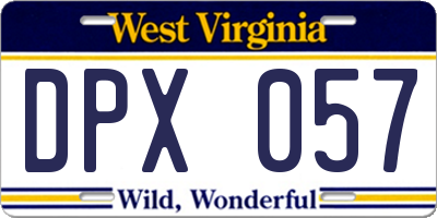 WV license plate DPX057