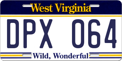 WV license plate DPX064