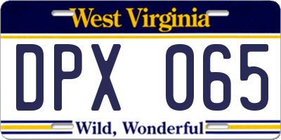 WV license plate DPX065