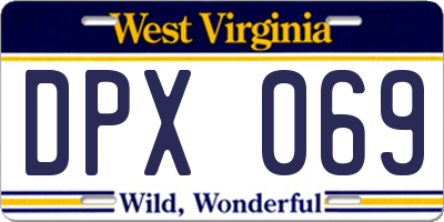 WV license plate DPX069