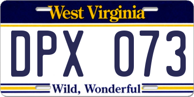 WV license plate DPX073