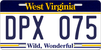WV license plate DPX075