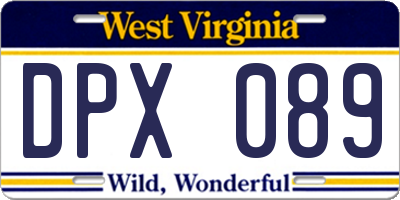 WV license plate DPX089
