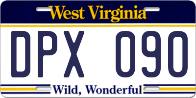 WV license plate DPX090