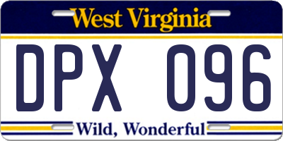 WV license plate DPX096