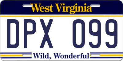 WV license plate DPX099