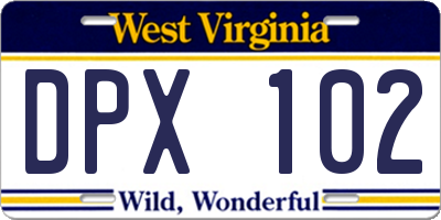 WV license plate DPX102