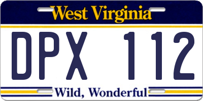 WV license plate DPX112