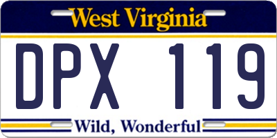 WV license plate DPX119