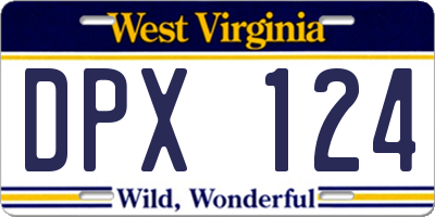 WV license plate DPX124