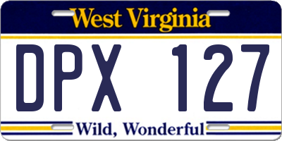 WV license plate DPX127