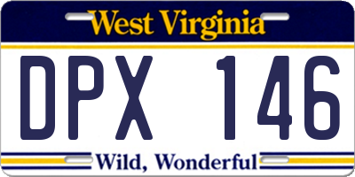 WV license plate DPX146