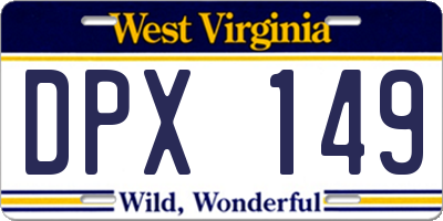 WV license plate DPX149