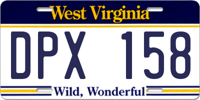 WV license plate DPX158