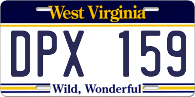 WV license plate DPX159