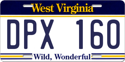 WV license plate DPX160