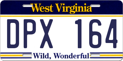 WV license plate DPX164