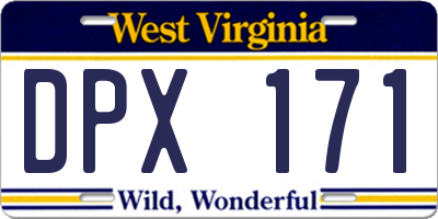 WV license plate DPX171
