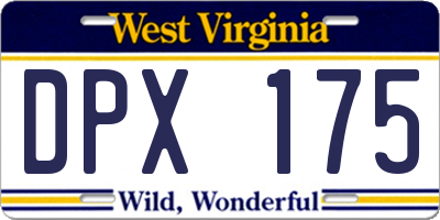 WV license plate DPX175