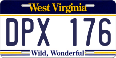 WV license plate DPX176