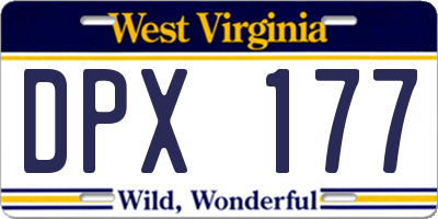 WV license plate DPX177