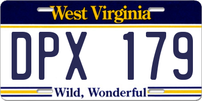 WV license plate DPX179