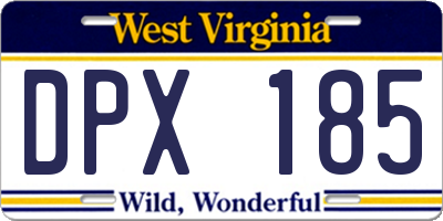 WV license plate DPX185