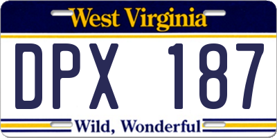 WV license plate DPX187