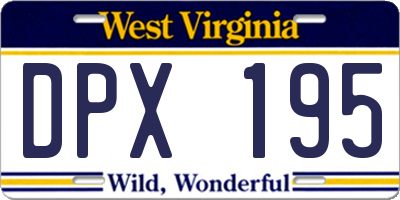 WV license plate DPX195
