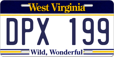 WV license plate DPX199