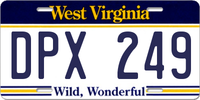 WV license plate DPX249