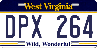 WV license plate DPX264