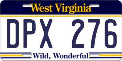 WV license plate DPX276
