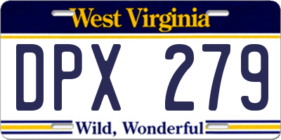 WV license plate DPX279