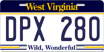 WV license plate DPX280