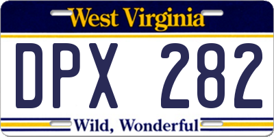 WV license plate DPX282