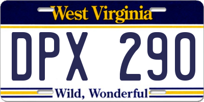WV license plate DPX290
