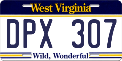WV license plate DPX307