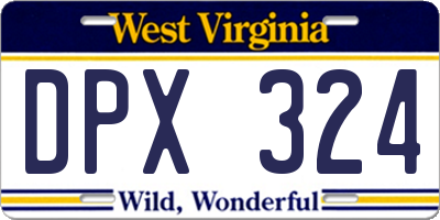 WV license plate DPX324