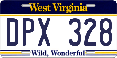 WV license plate DPX328