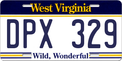 WV license plate DPX329