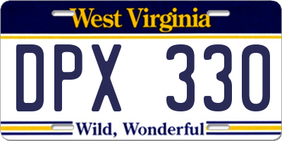 WV license plate DPX330