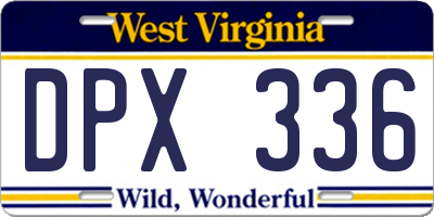 WV license plate DPX336