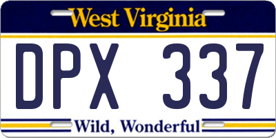 WV license plate DPX337