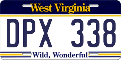 WV license plate DPX338