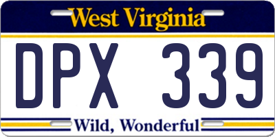WV license plate DPX339