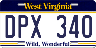 WV license plate DPX340
